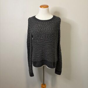 Anthropologie MOTH Textured Pullover Sweater Cozy Knit Crew Neck‎ Gray Size M